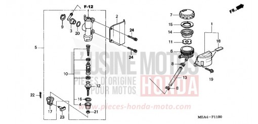 MAITRE-CYLINDRE FREIN AR. VTX1300S3 de 2003